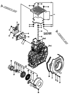  Двигатель Yanmar L70N6CF1T1JA, узел -  Пусковое устройство 