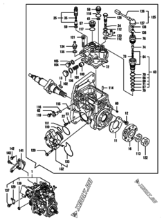  Двигатель Yanmar 4TNV98-ZSJLW, узел -  Топливный насос высокого давления (ТНВД) 